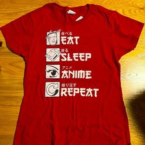 Eat, sleep, anime repeat T-shirt size medium